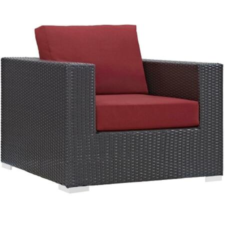 EAST END IMPORTS Convene Outdoor Patio Armchair- Red EEI-1906-EXP-RED